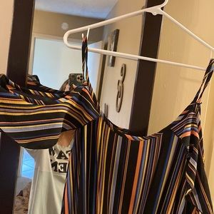 Black/Colorful, Adjustable Spaghetti Strap Pant Suit